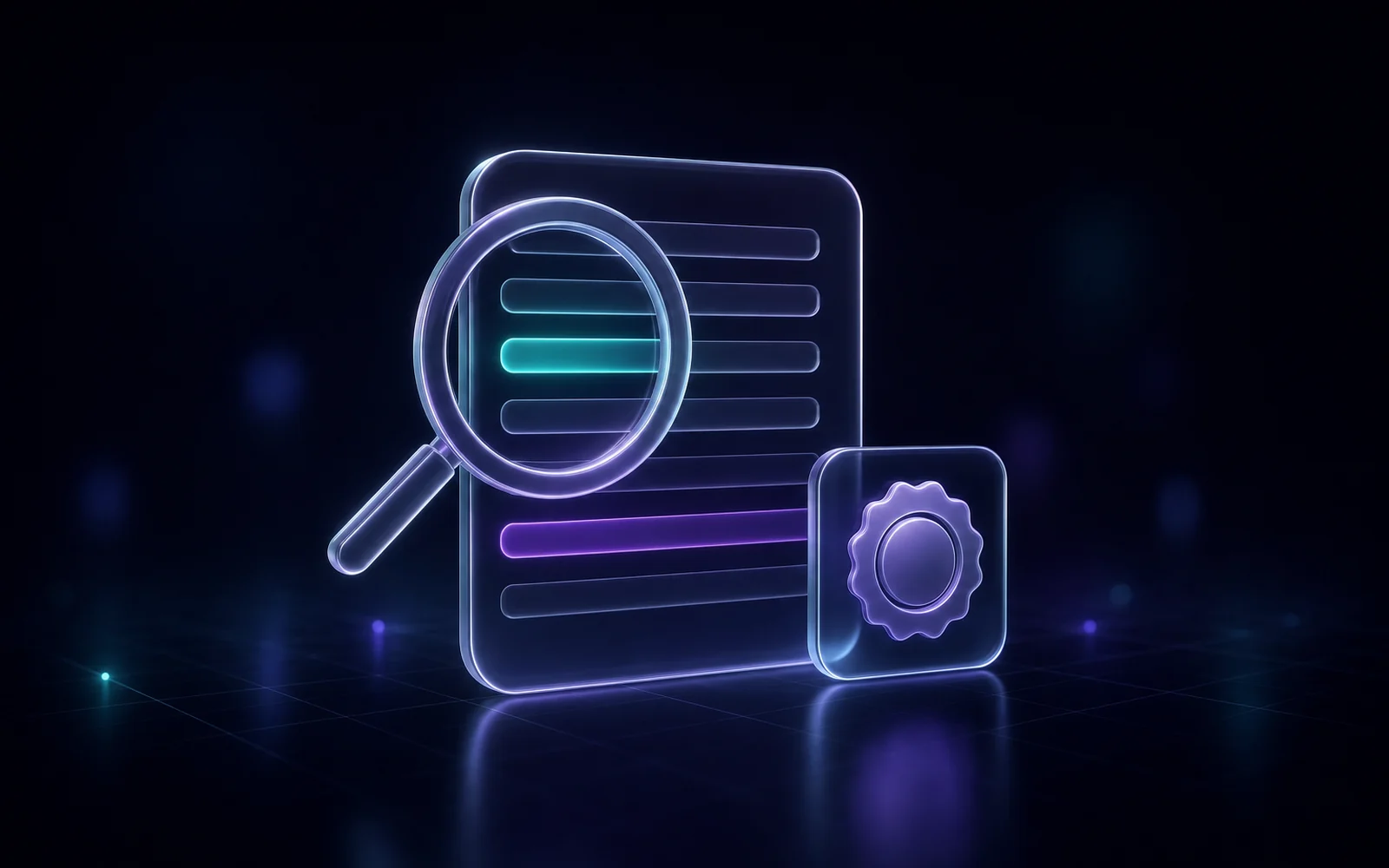 Glass magnifier over a record panel beside a seal disc, two records lit in different colours to show a mismatch